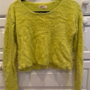 Hollister Bright Green Fuzzy Knit Top
